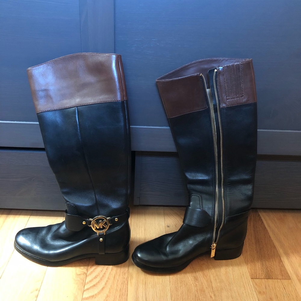 michael kors black and brown boots